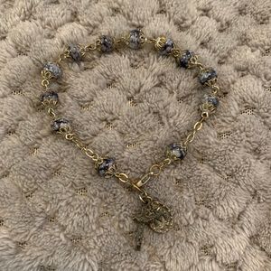 Beaded Cross Bracelet - Rosemary